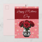 母の日のバラブーケフローラ赤 ポストカード (正面/裏面)