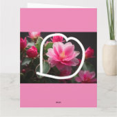 母の日のバラ&花折りグリーティングカード カード (裏面)