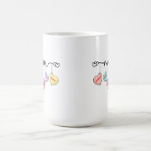 母の日のバレンタインキッズ名入れ会話ハート コーヒーマグカップ (中央)