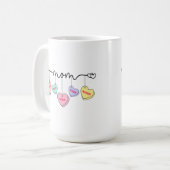 母の日のバレンタインキッズ名入れ会話ハート コーヒーマグカップ (正面左)