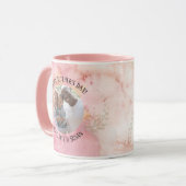 母の日のパステルピンクとグリーンの水彩タイダイ マグカップ (正面左)