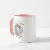 母の日のパステルピンクと白の家族写真 マグカップ (正面左)