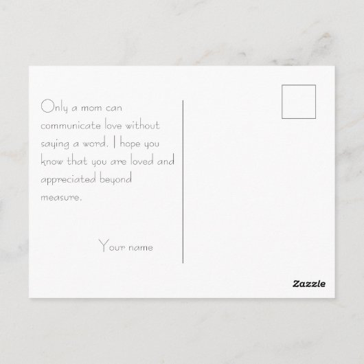 母の日のパターン水の色の葉緑色 ポストカード (裏面)