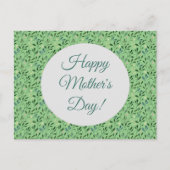 母の日のパターン水の色の葉緑色 ポストカード (正面)