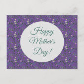 母の日のパターン水の色グリーンラベンダー ポストカード (正面)