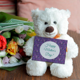 母の日のパターン水の色グリーンラベンダー ポストカード