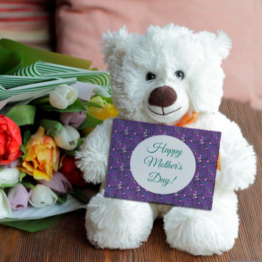 母の日のパターン水の色グリーンラベンダー ポストカード