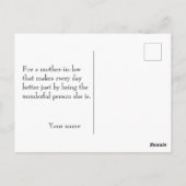 母の日のパターン赤い花の水色 ポストカード (裏面)