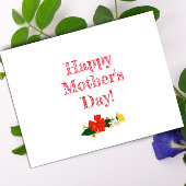 母の日のパターン赤い花の水色 ポストカード