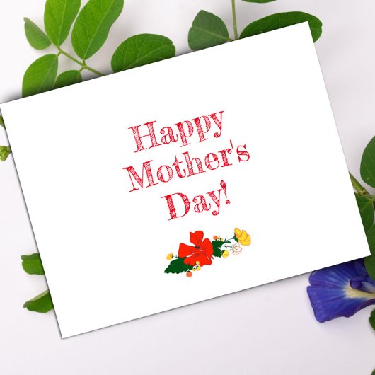 母の日のパターン赤い花の水色 ポストカード