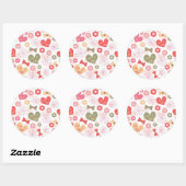 母の日のパターン ラウンドシール (シート)