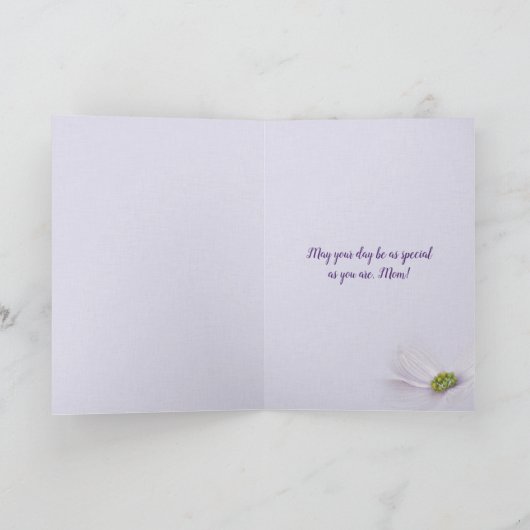 母の日のパンジー写真フレーム カード (内部)