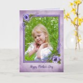 母の日のパンジー写真フレーム カード (黄色い花)