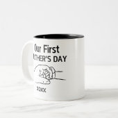 母の日のパーソナライズされたマグカップ ツートーンマグカップ (正面左)