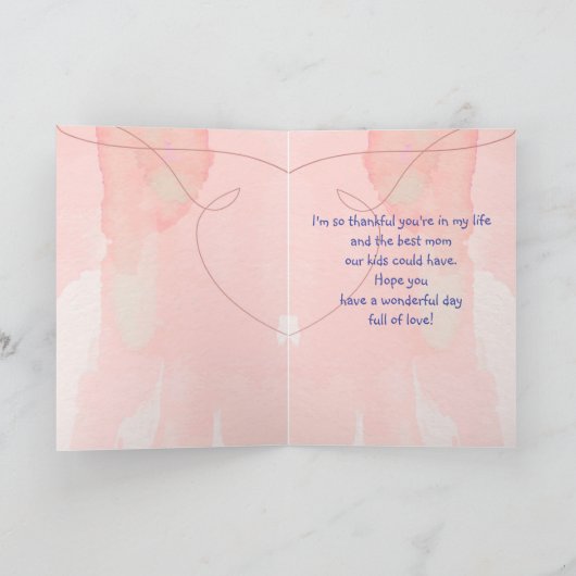 母の日のパートナー愛ブルーバードガーデンバード カード (内部)