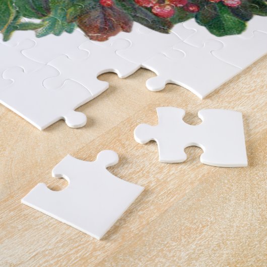 母の日のビクトリアンな紫色のパンジーの花束 ジグソーパズル (側面)