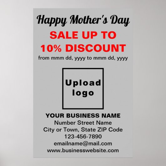 母の日のビジネス販売グレーポスター ポスター (正面)