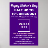 母の日のビジネス販売パープルポスター ポスター (正面)