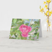 母の日のピンクのバラ カード (黄色い花)