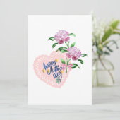 母の日のピンクの花とハート シーズンカード (スタンド正面)