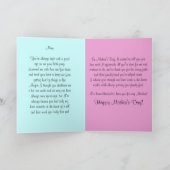 母の日のピンクの花の黄色アイリス愛 カード (内部)