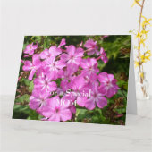 母の日のピンクの花束 カード (黄色い花)