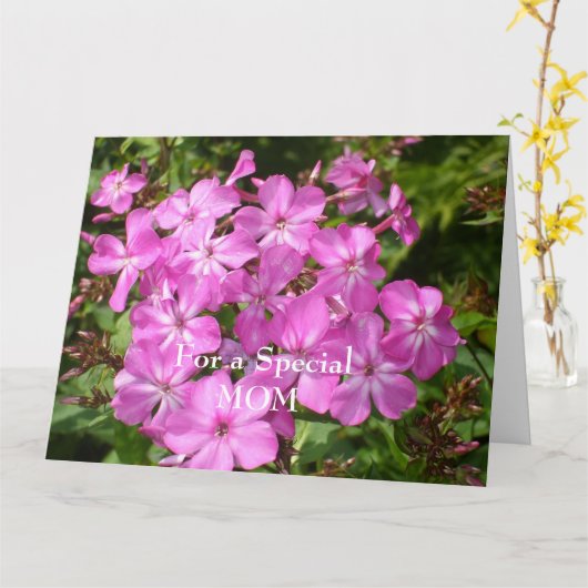 母の日のピンクの花束 カード (黄色い花)