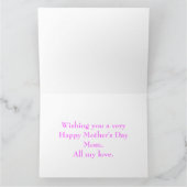 母の日のピンクの花束 カード (内部)