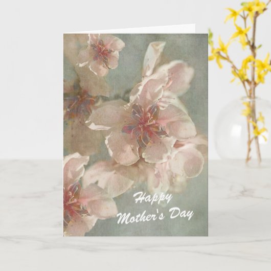母の日のピンクの花 カード (黄色い花)