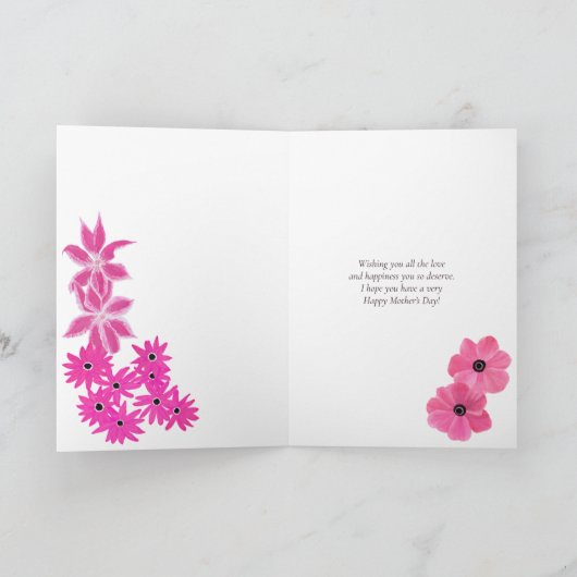 母の日のピンクの花 カード (内部)