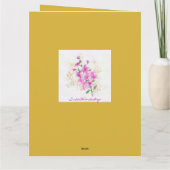 母の日のピンクの花 ゴールドのスパッタ 2枚の写真 カード (裏面)