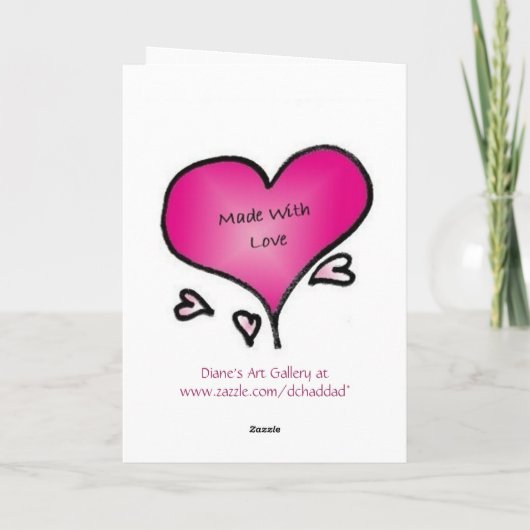 母の日のピンクのPosies カード (裏面)