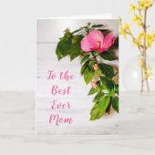 母の日のピンクハイビスカス　最高のママ カード (黄色い花)