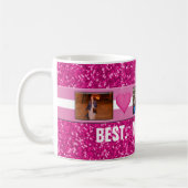 母の日のピンク|のカスタム3の写真のコラージュ コーヒーマグカップ (左)