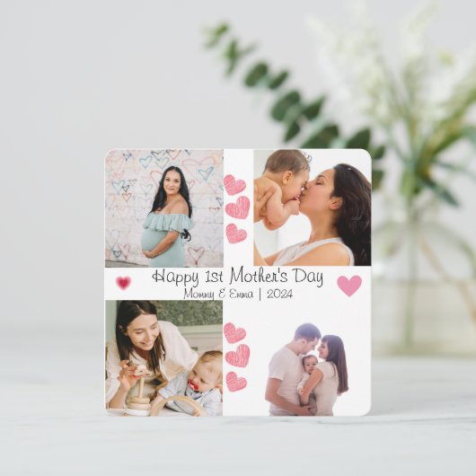 母の日のフォトコラージュサンキューカード サンキューカード (スタンド正面)