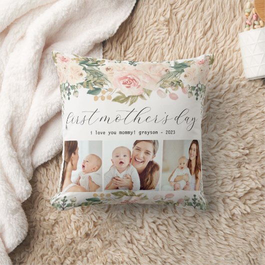 母の日のフォトコラージュフローラ クッション (ブランケット)