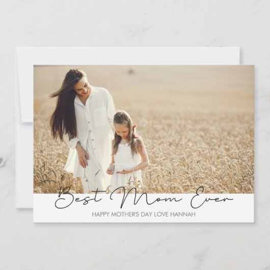 母の日のフォトスクリプトモダン シーズンカード (正面)