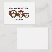 母の日のフクロウ家族のホーっとする漫画イラスト ノートカード (正面/裏面)