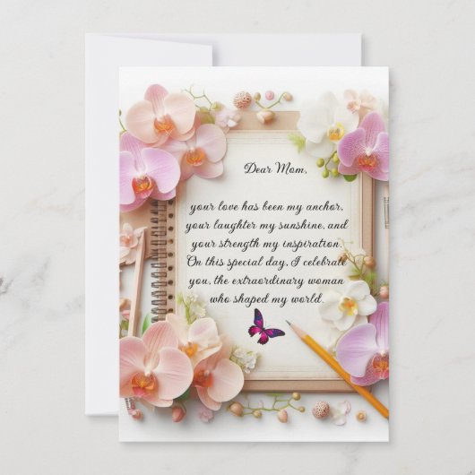 母の日のフラットグリーティングカード カード (正面)