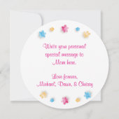 母の日のフローラかわいらしリースワードアート カード (裏面)