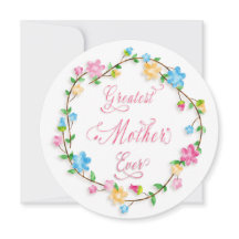 母の日のフローラかわいらしリースワードアート