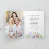 母の日のフローラグリーティングカード(オプションの写真) カード (内部)