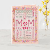 母の日のフローラタイポグラフィ挨拶 カード (黄色い花)