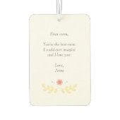 母の日のフローラリース母のための最高のこれまで カーエアーフレッシュナー (裏面)