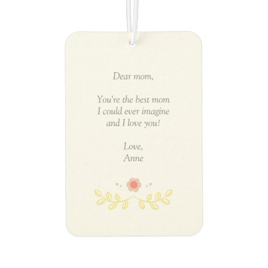 母の日のフローラリース母のための最高のこれまで カーエアーフレッシュナー (裏面)