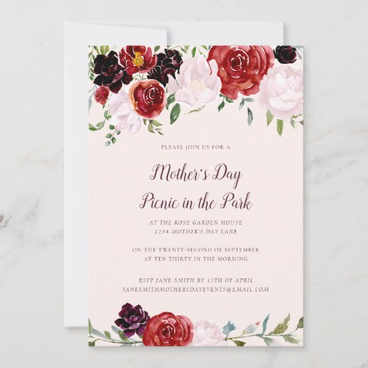 母の日のフローラ 招待状 (正面)