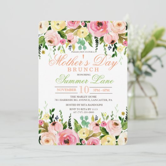 母の日のブランチの招待状 招待状 (スタンド正面)