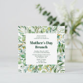 母の日のブランチ　エレガントな植物の水彩画 招待状 (スタンド正面)