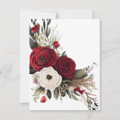 母の日のブランチ エレガントな赤と白のバラ 招待状 (裏面)