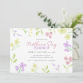 母の日のブランチ ソフト フラワール 水彩 パステル 招待状 (スタンド正面)